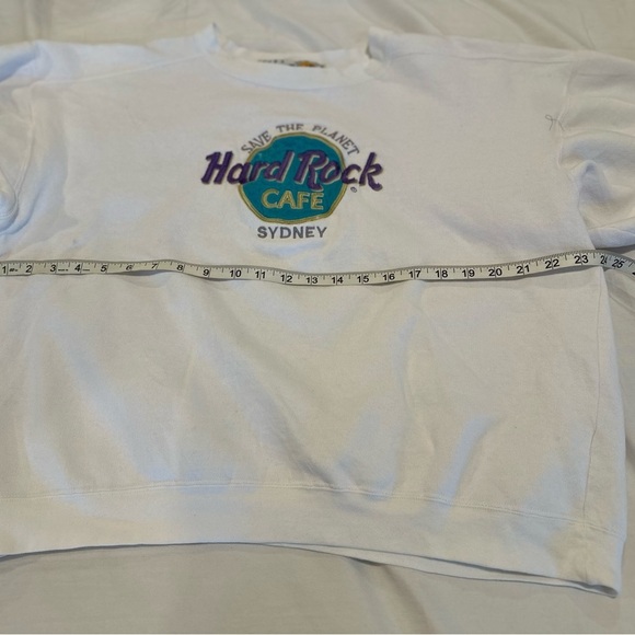 Vintage 90s Hard Rock Cafe Sz: L Sydney Australia White Crewneck Sweatshirt. - Picture 3 of 14